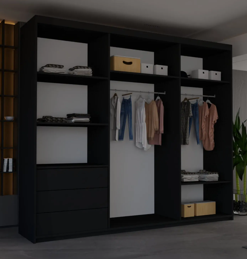 Collin Sliding Wardrobe - Black