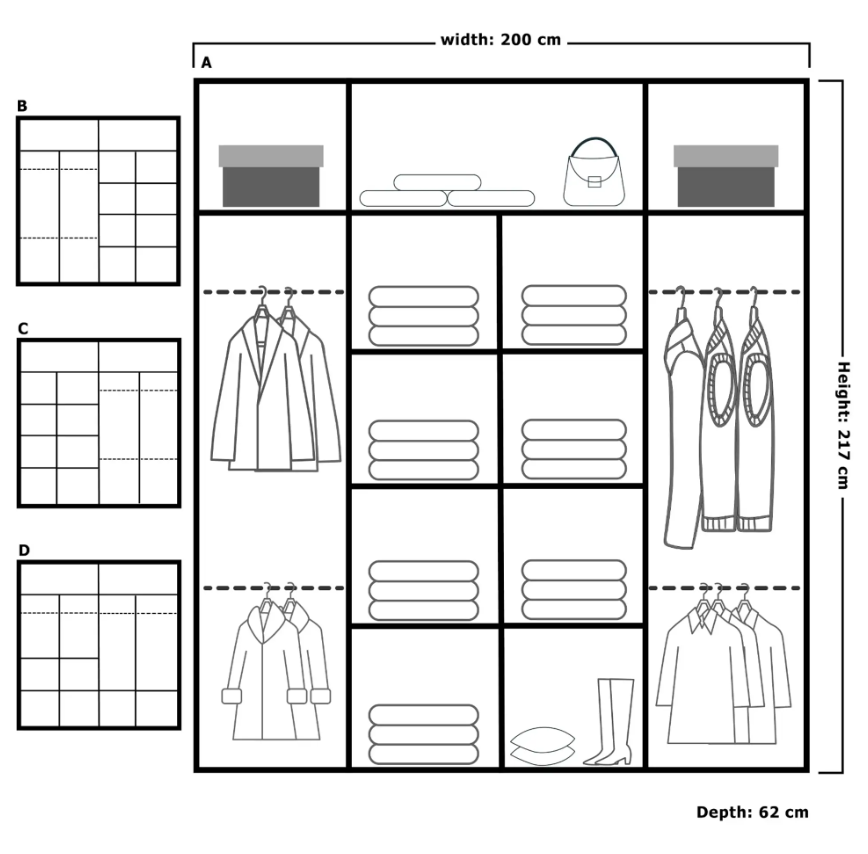 Collin Sliding Wardrobe - Grey