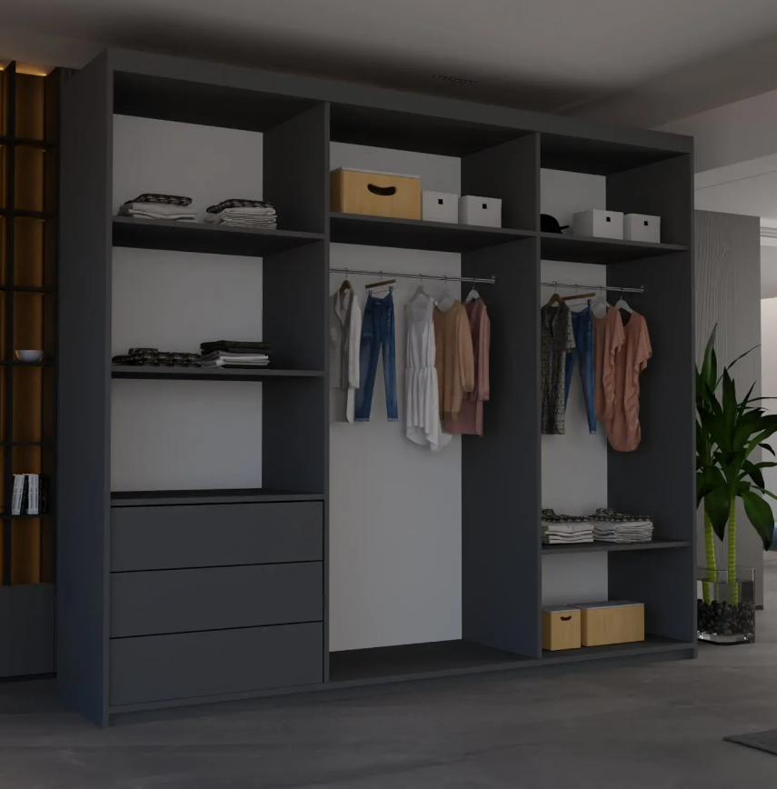 Collin Sliding Wardrobe - Grey