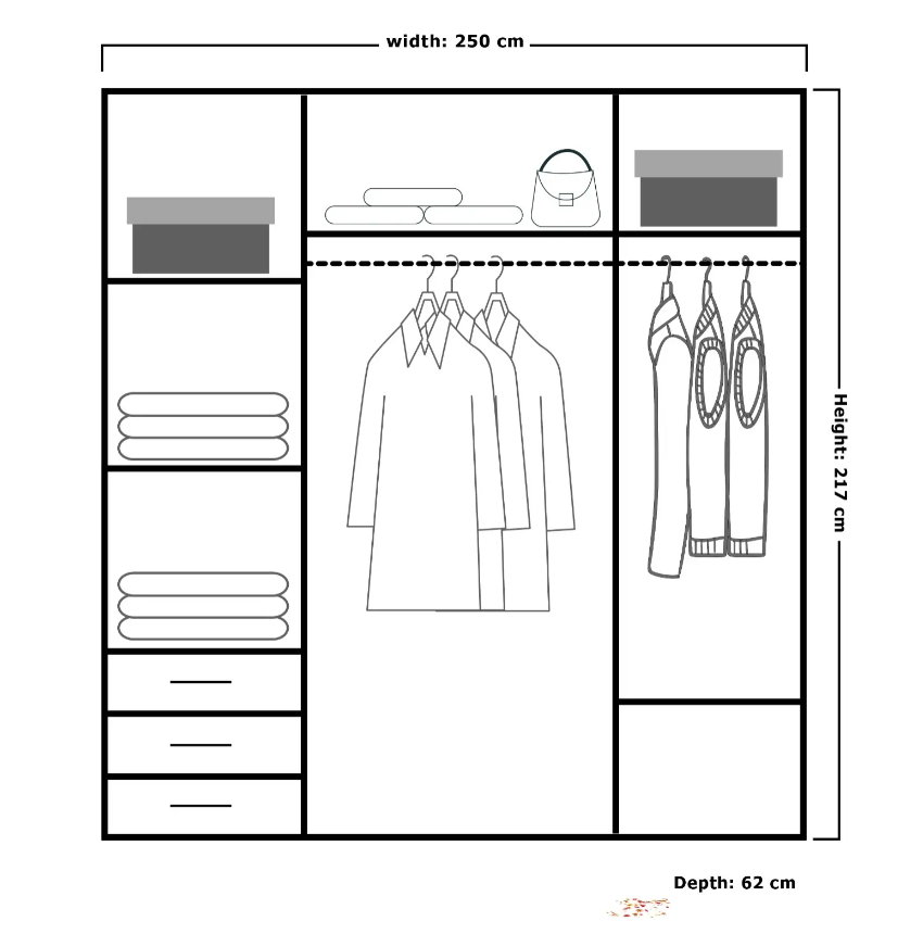 Collin Sliding Wardrobe - Grey
