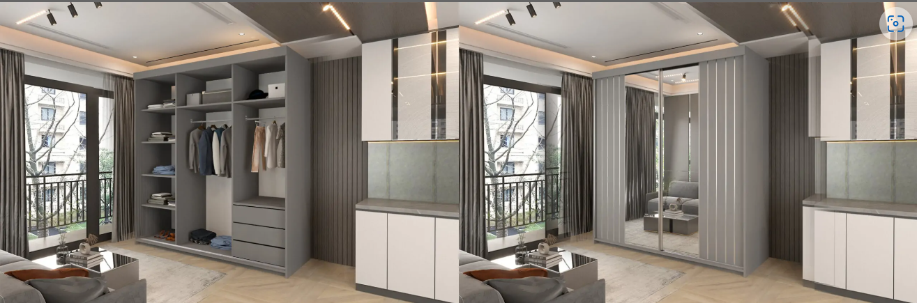 Molli Sliding Wardrobe - Grey