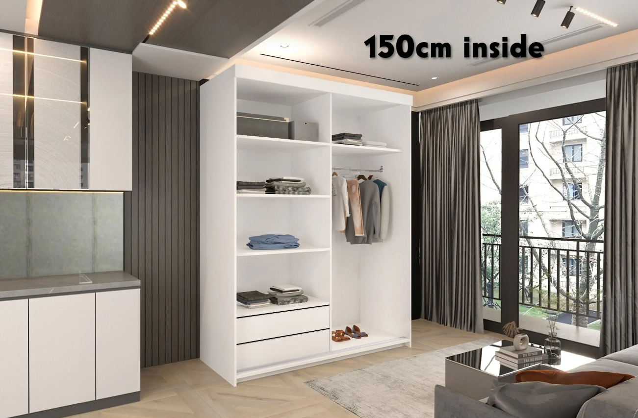 Molli Sliding Wardrobe - White