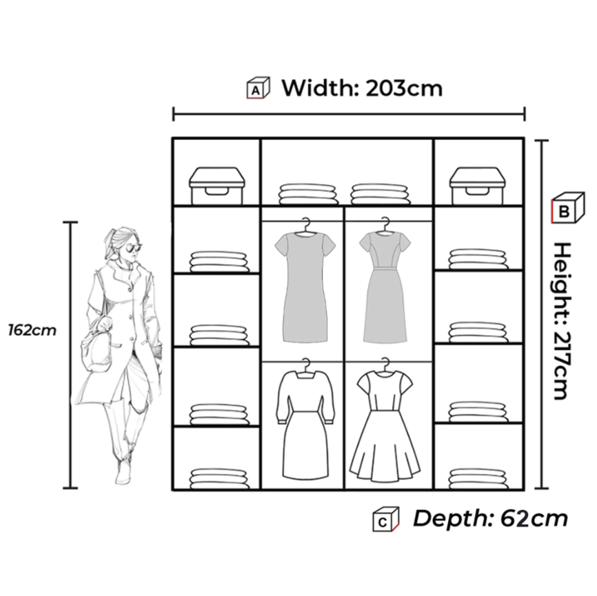Nicole Sliding Wardrobe - Black