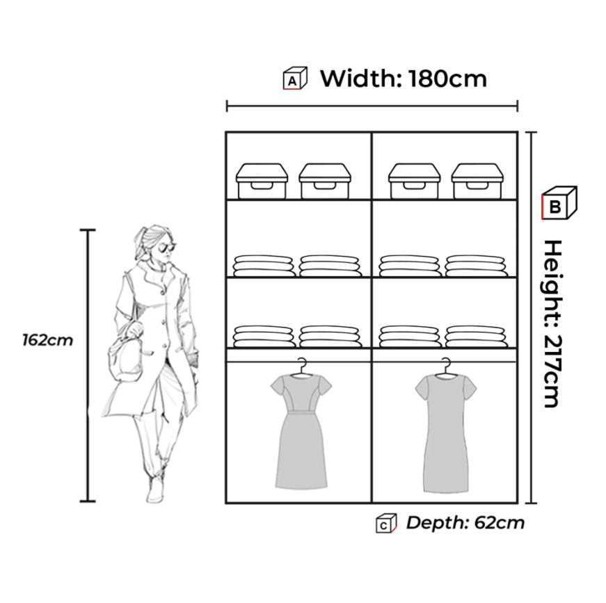 Nicole Sliding Wardrobe - Black