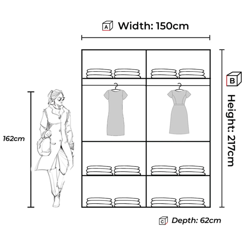 Nicole Sliding Wardrobe - Black
