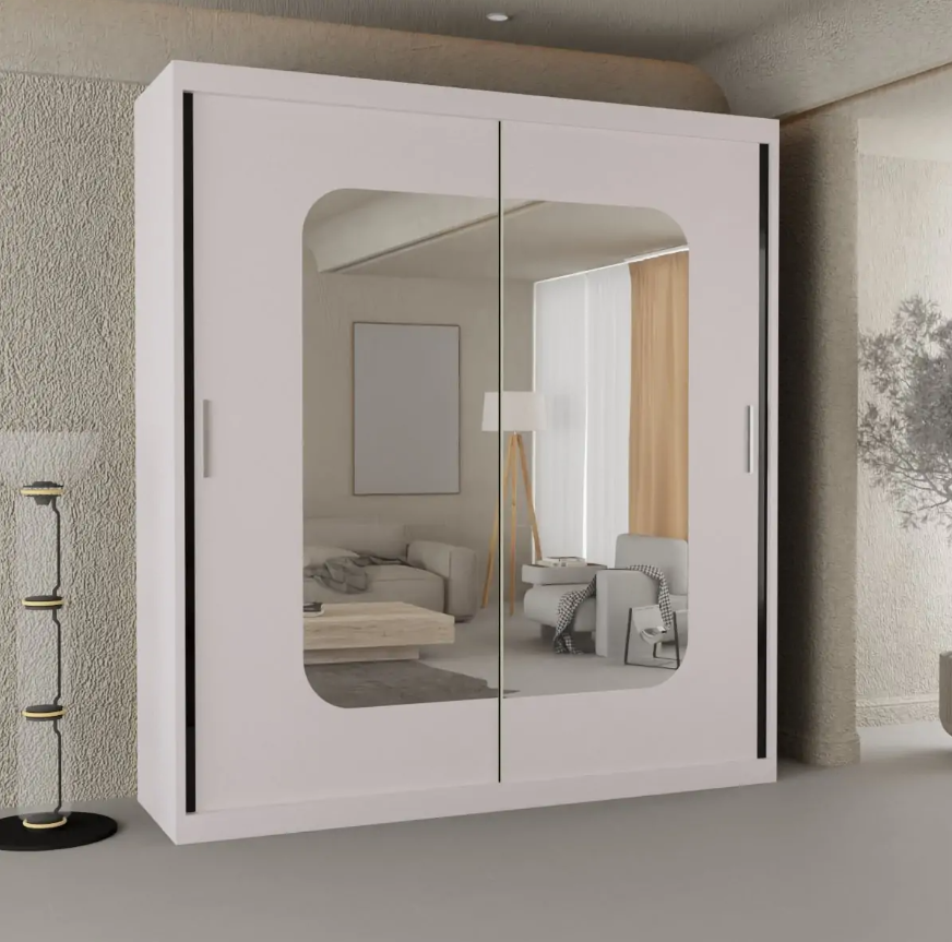 Marika Sliding Wardrobe - White
