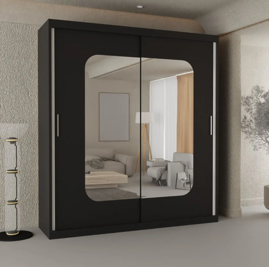 Marika Sliding Wardrobe - Black