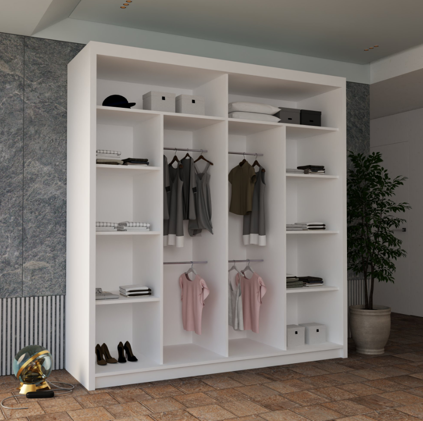 Batumi Sliding Wardrobe - White