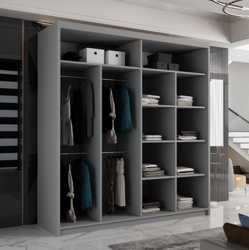 California Sliding Wardrobe - Grey