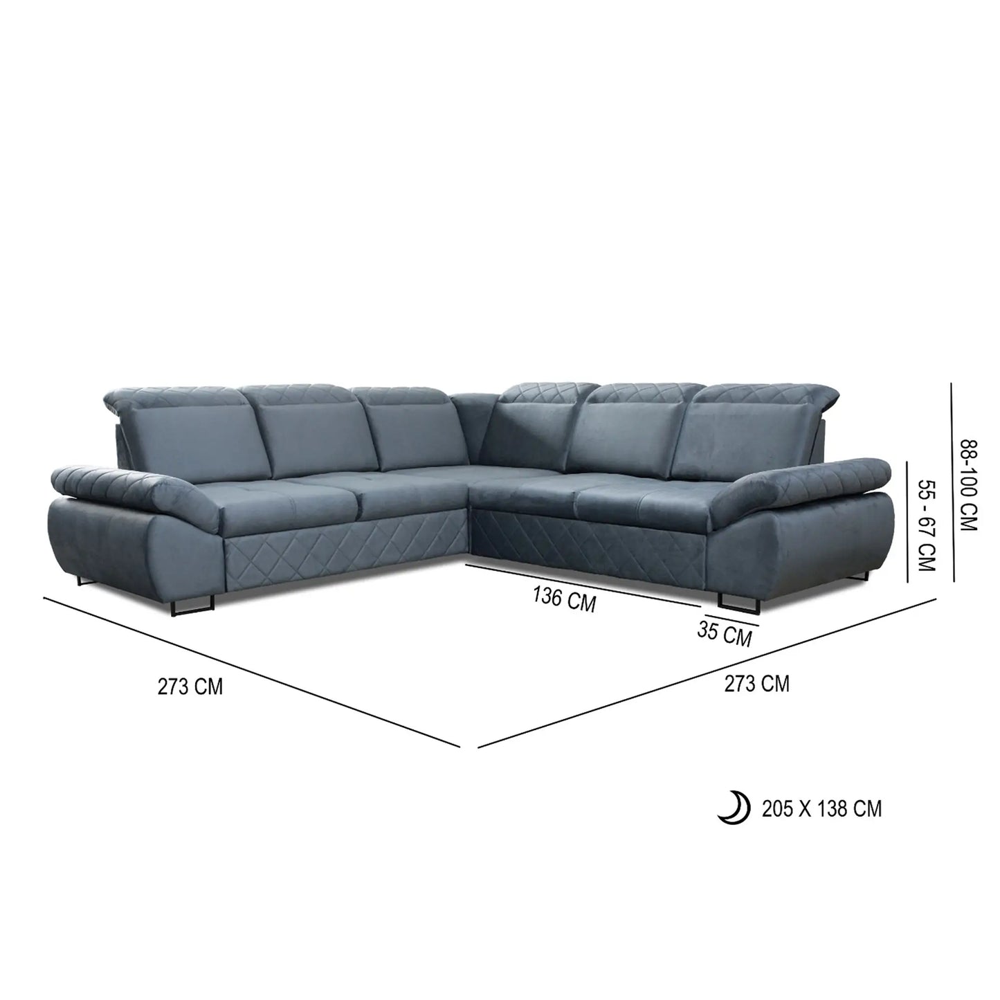 Selly Corner Sofa Bed With Storage
