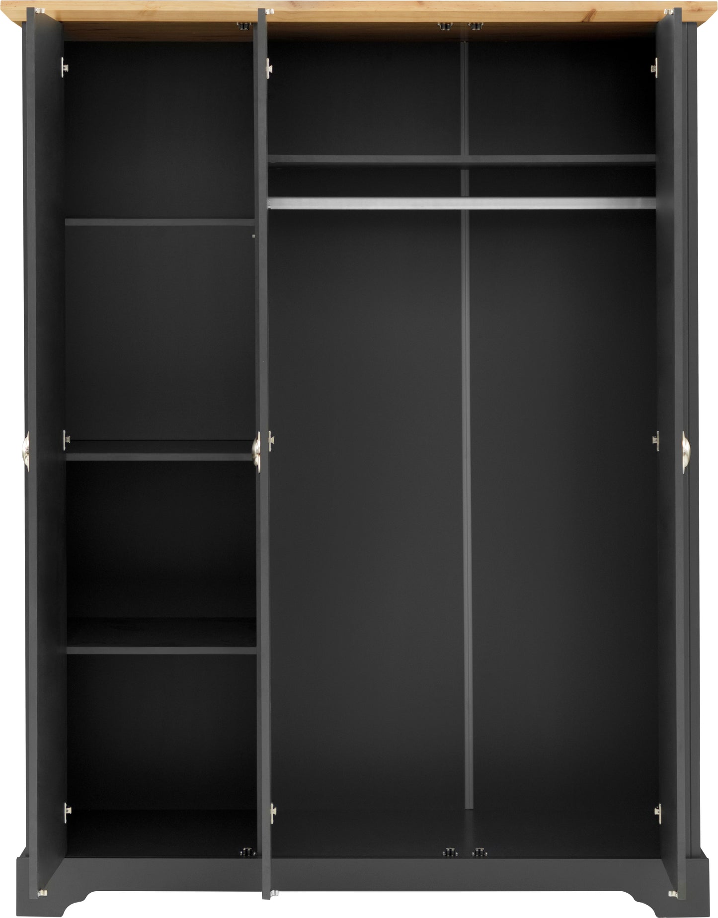 TOLEDO 3 DOOR WARDROBE - GREY/OAK EFFECT