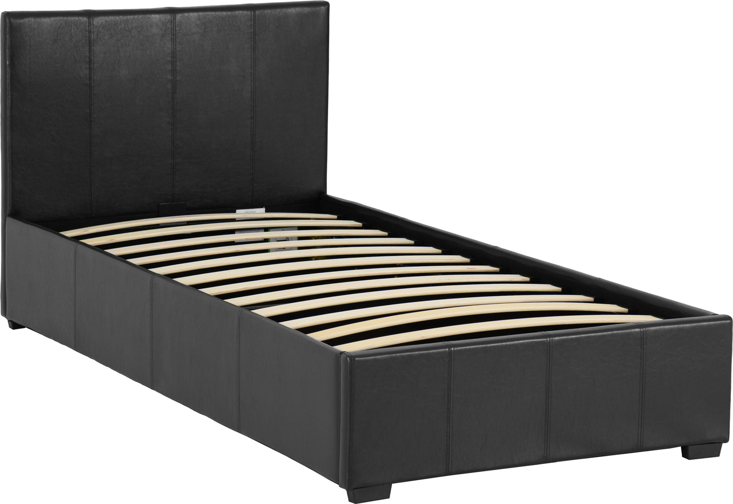 WAVERLEY 3' STORAGE BED - BLACK FAUX LEATHER