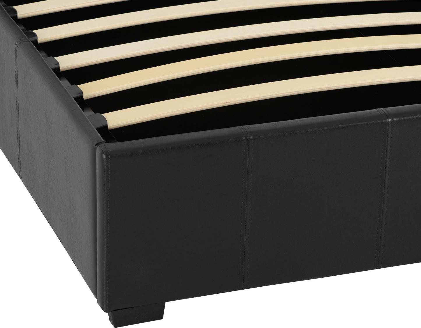 WAVERLEY 3' STORAGE BED - BLACK FAUX LEATHER