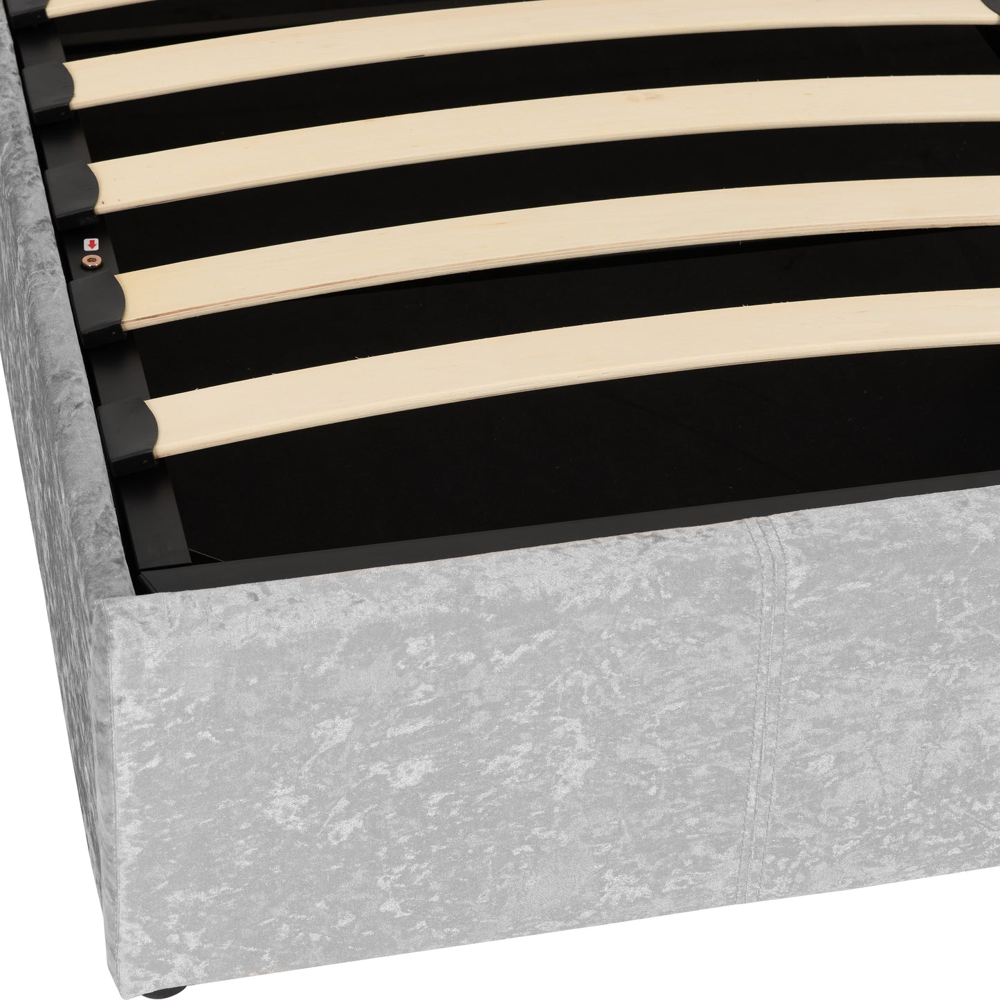 WAVERLEY 4'6" STORAGE BED - GREY CRUSHED VELVET