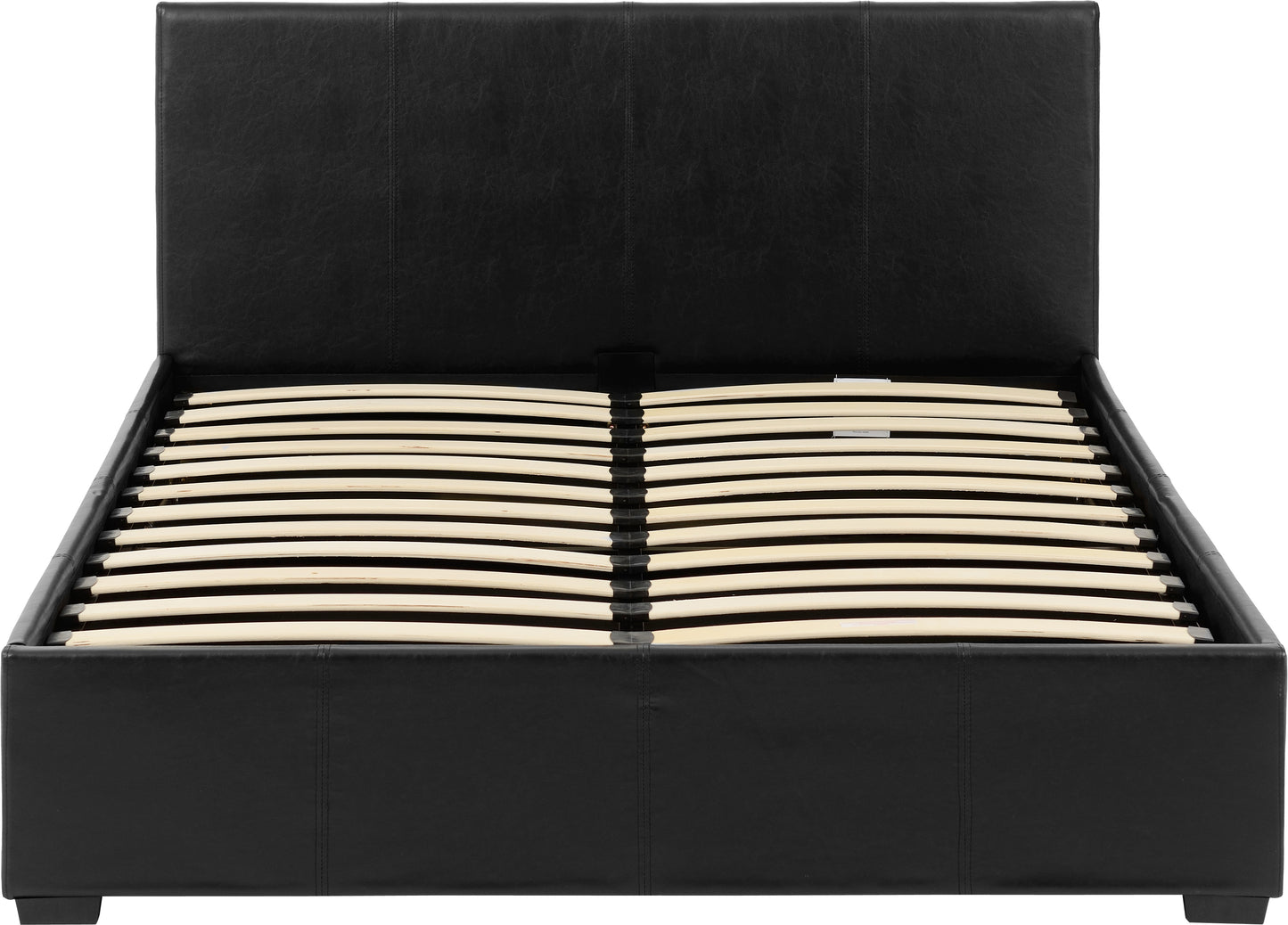 WAVERLEY 4'6" STORAGE BED - BLACK FAUX LEATHER