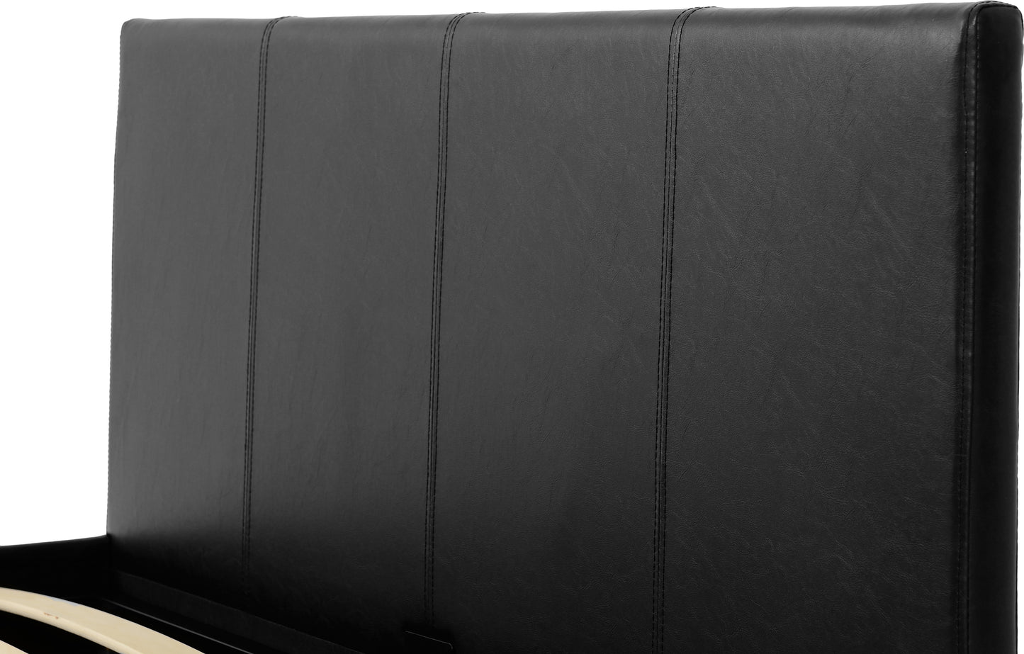 WAVERLEY 5' STORAGE BED - BLACK FAUX LEATHER