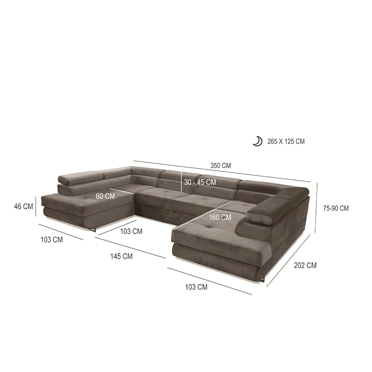 West U-Shape Corner Sofa Bed
