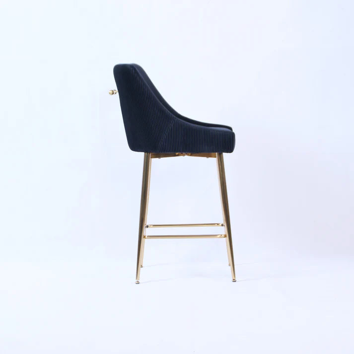 G-Milan Black Bar Stool (Gold Legs)