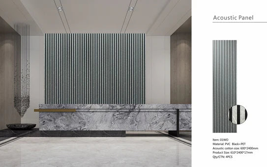 Wall Panel 01 WO / Marble-Grey (Acoustic) - Price for 1 Panel