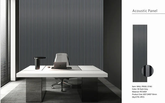 Wall Panel 01 WJ / Metallic-Dark Grey (Acoustic) - Price for 1 Panel