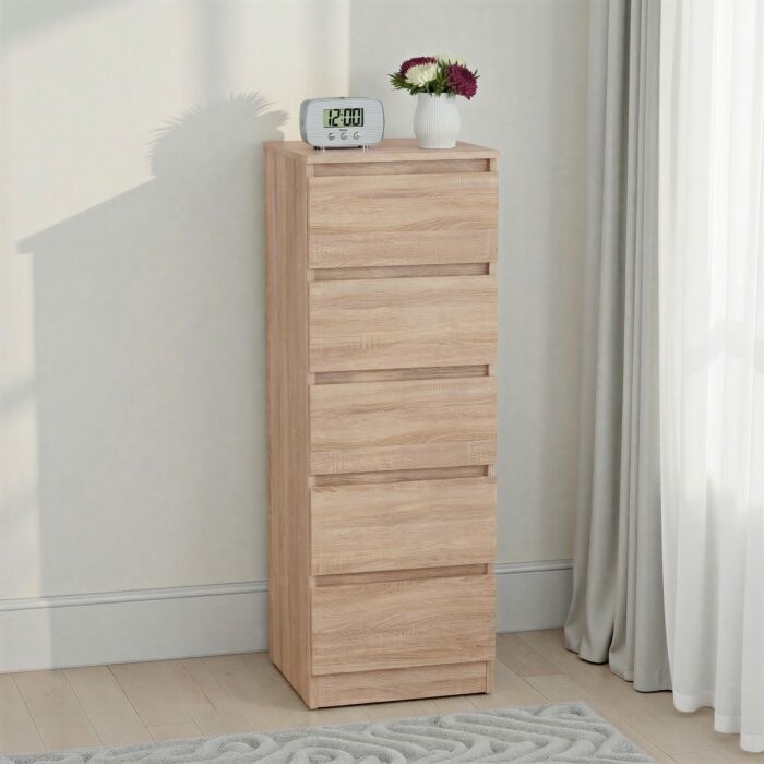 Malvern 5 Drawer Narrow Chest