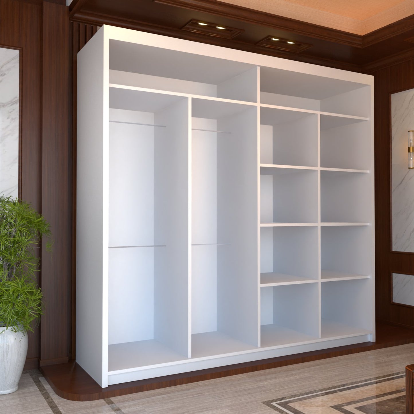 Royal White Sliding Wardrobe