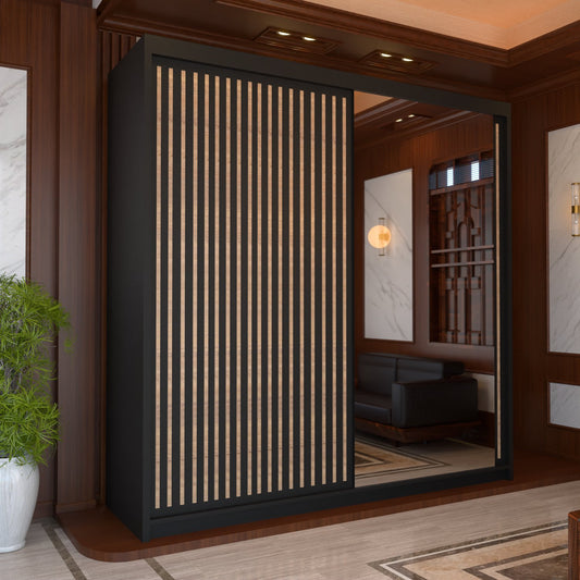 Royal Black Sliding Wardrobe