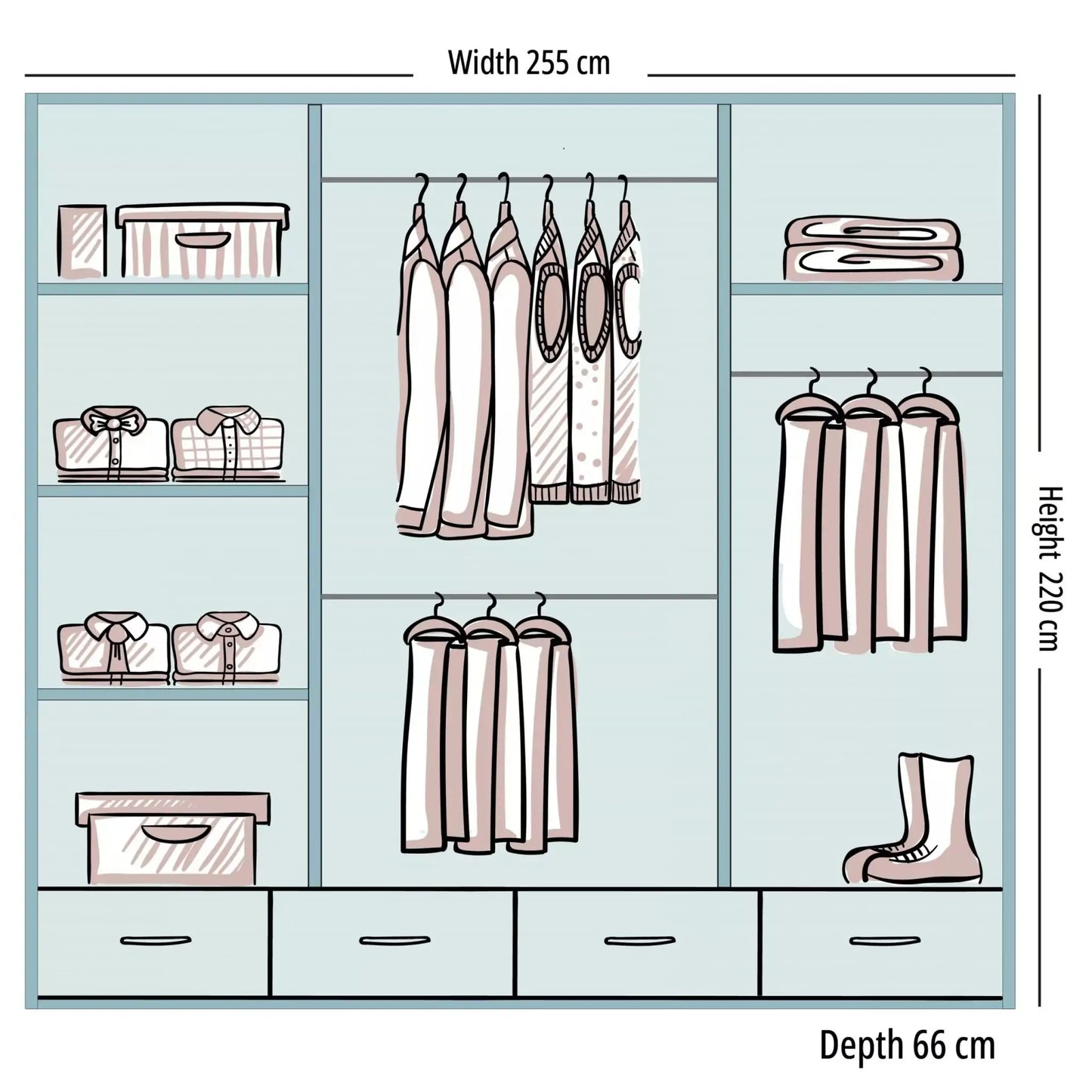 Mayfair Sliding Wardrobe (250cm)