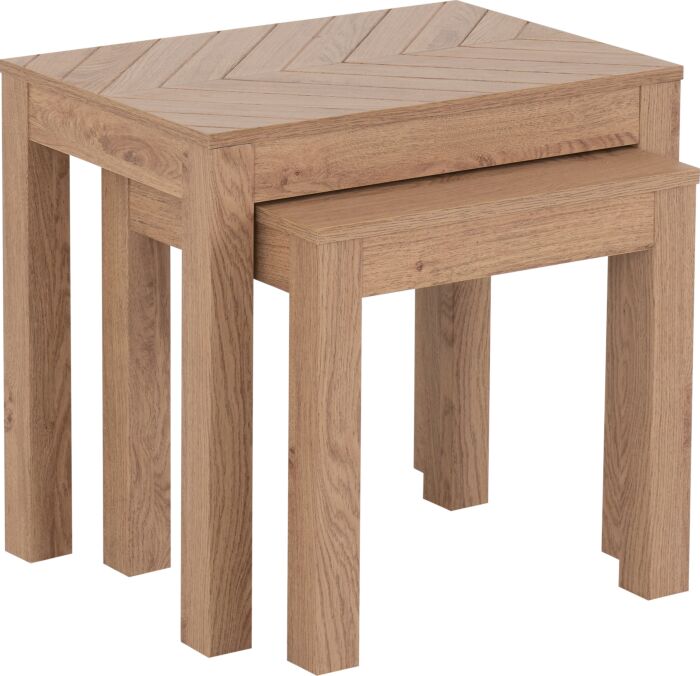 LEON NEST OF 2 TABLES MEDIUM OAK EFFECT