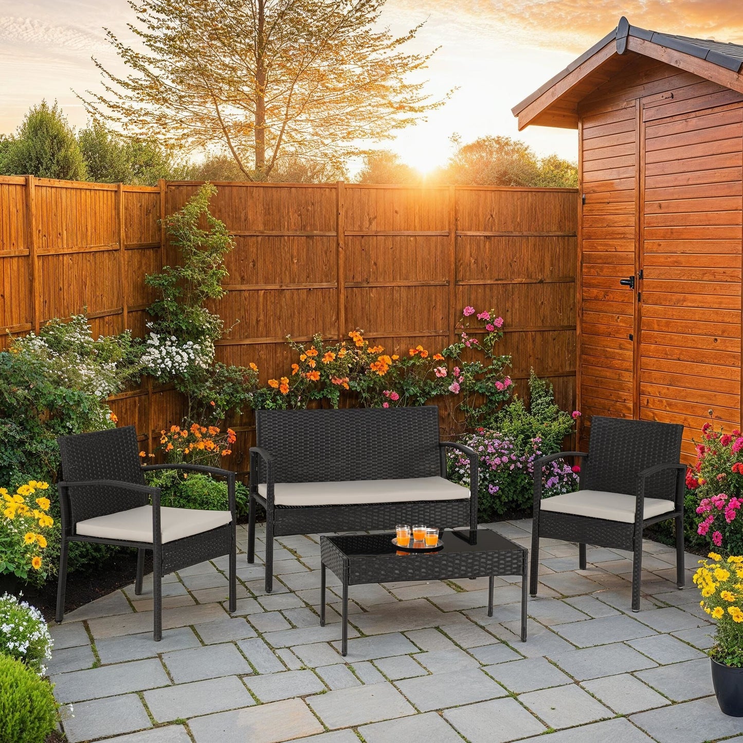 Rattan Garden Set 4 Seater