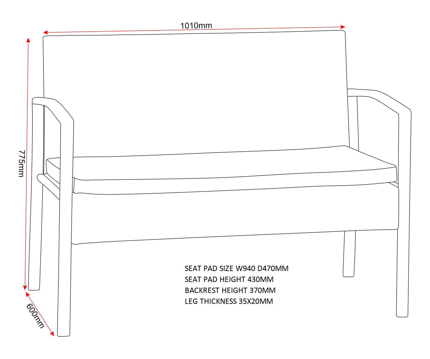 Rattan Garden Set 4 Seater