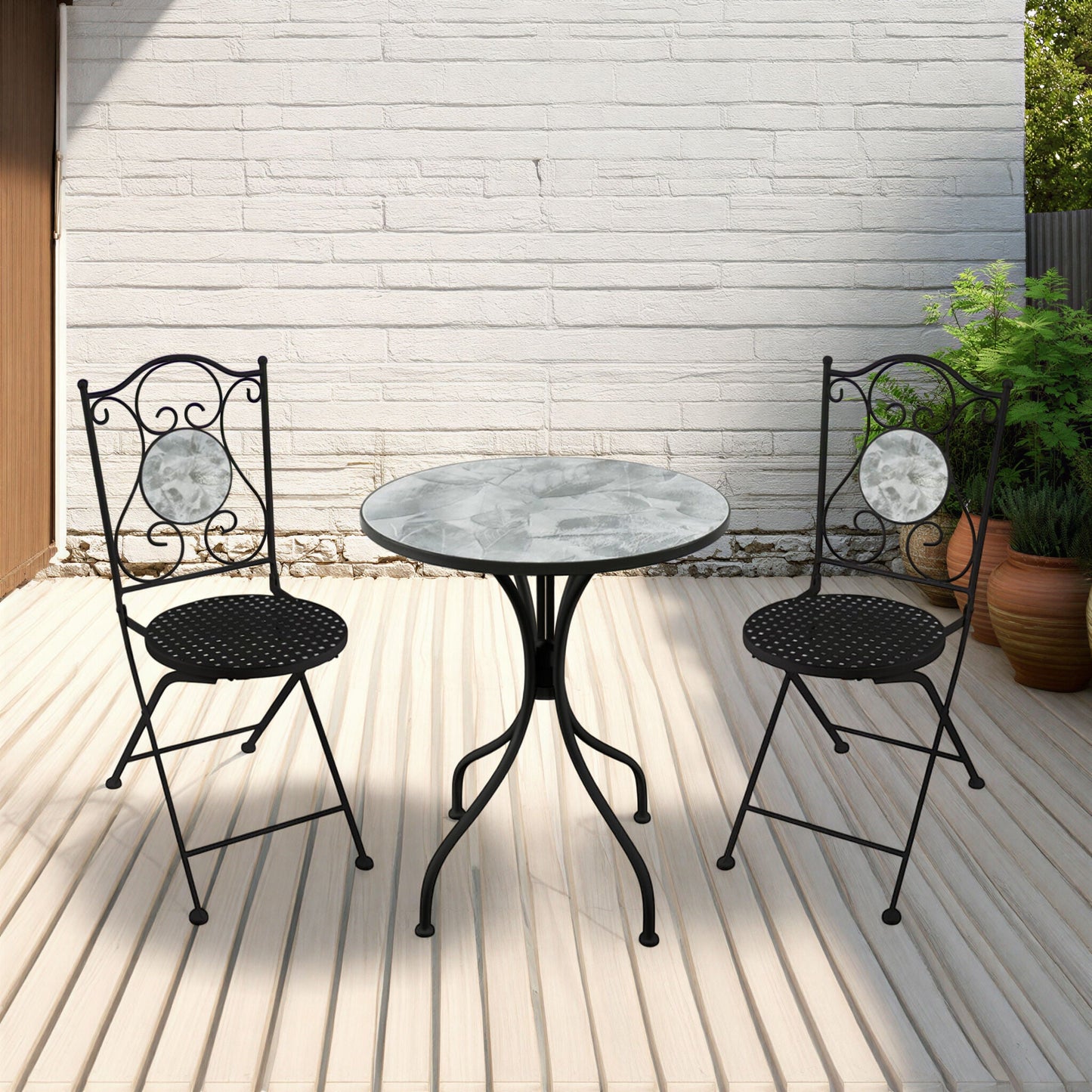 2-Seater Black Garden Set