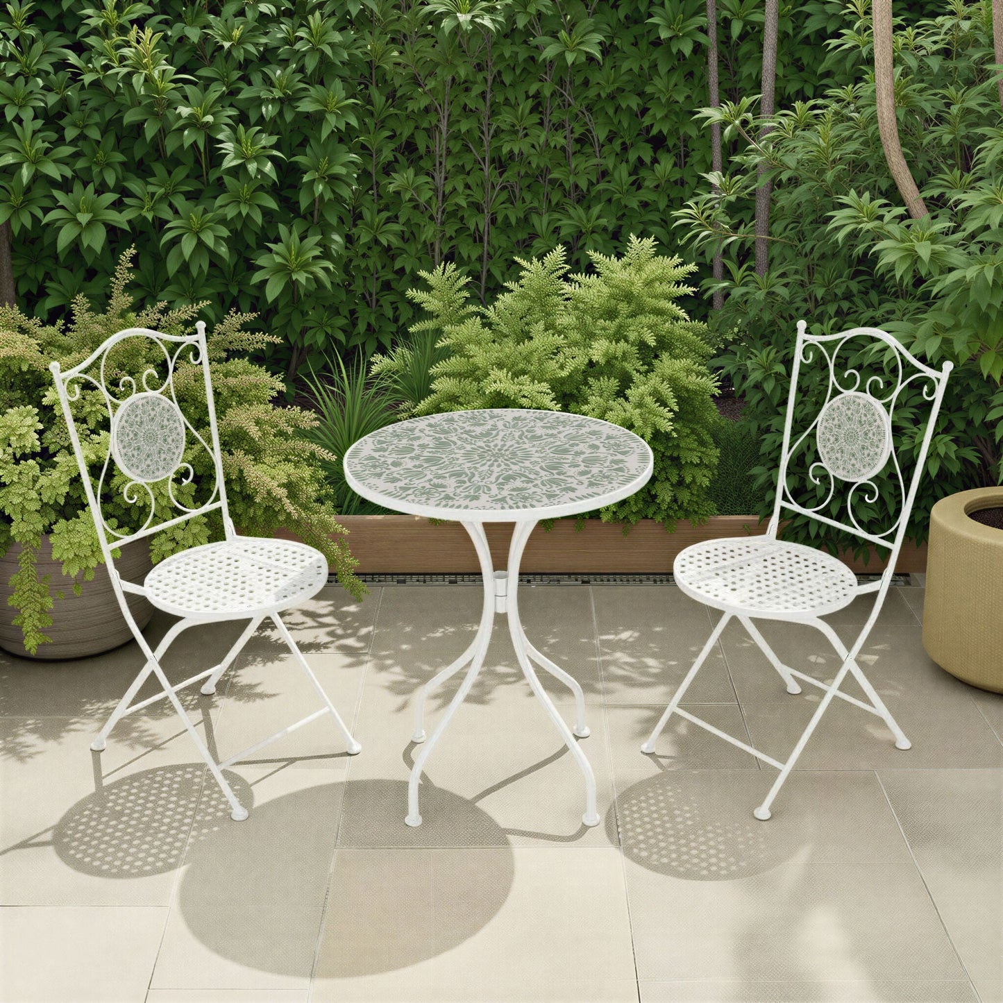 2-Seater White Garden Set