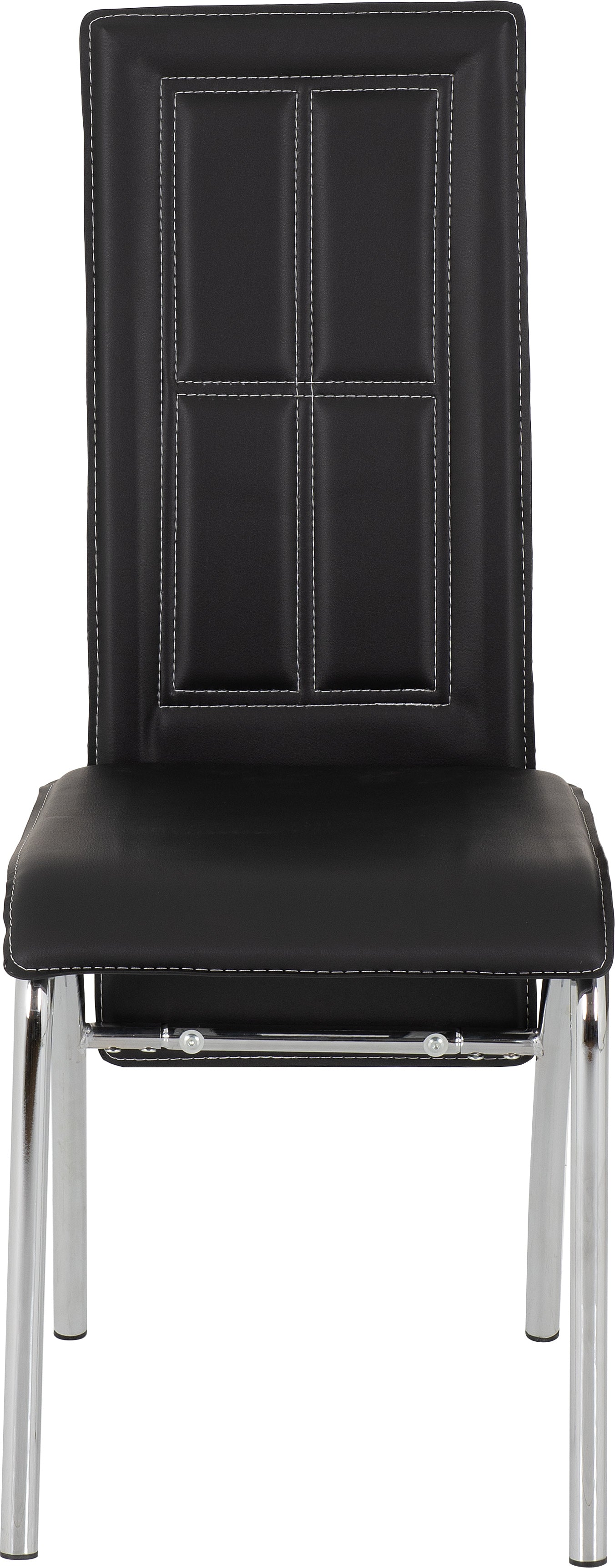 A3 CHAIR (BOX OF 2) - BLACK FAUX LEATHER/CHROME