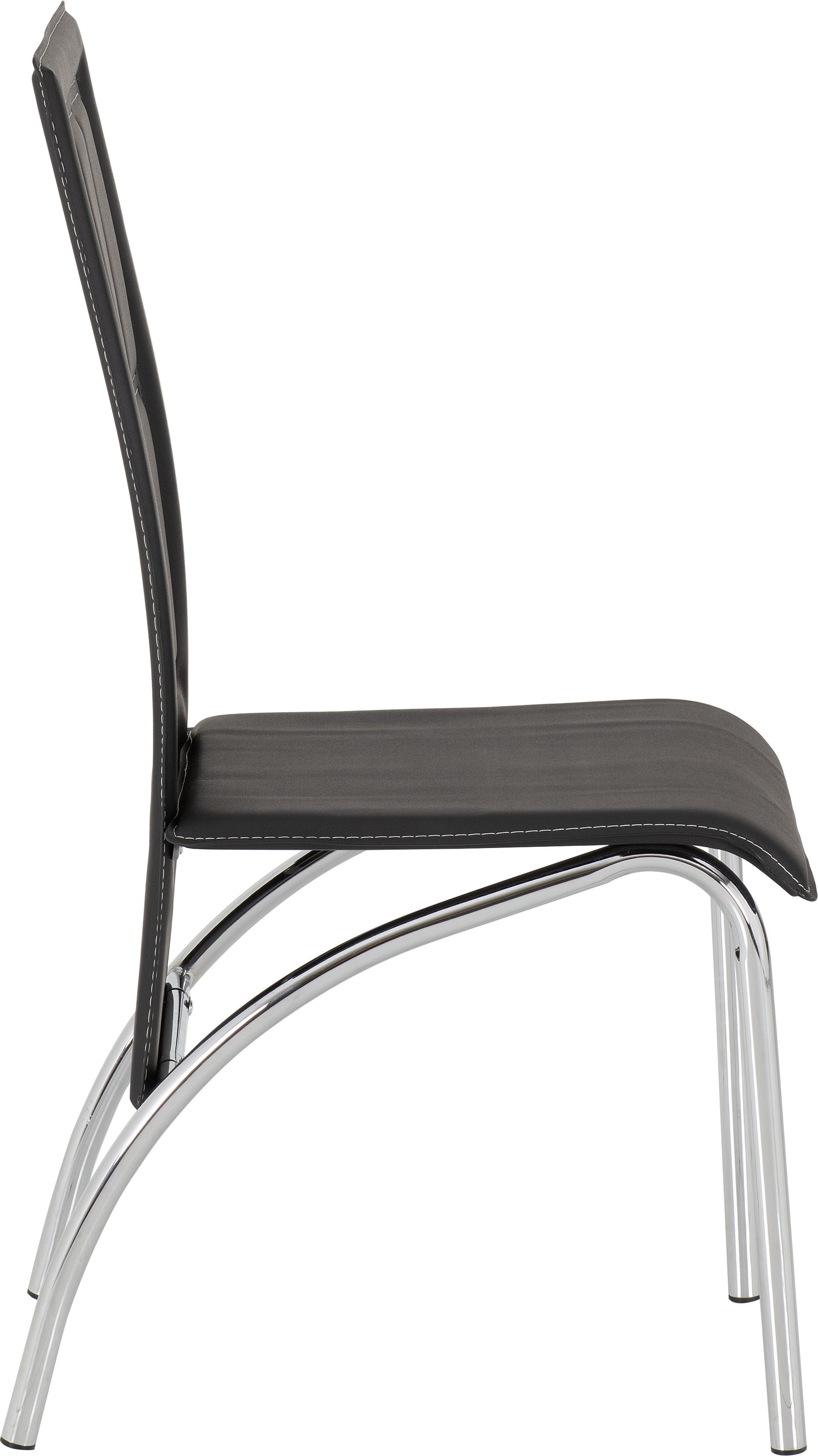 A3 CHAIR (BOX OF 2) - BLACK FAUX LEATHER/CHROME