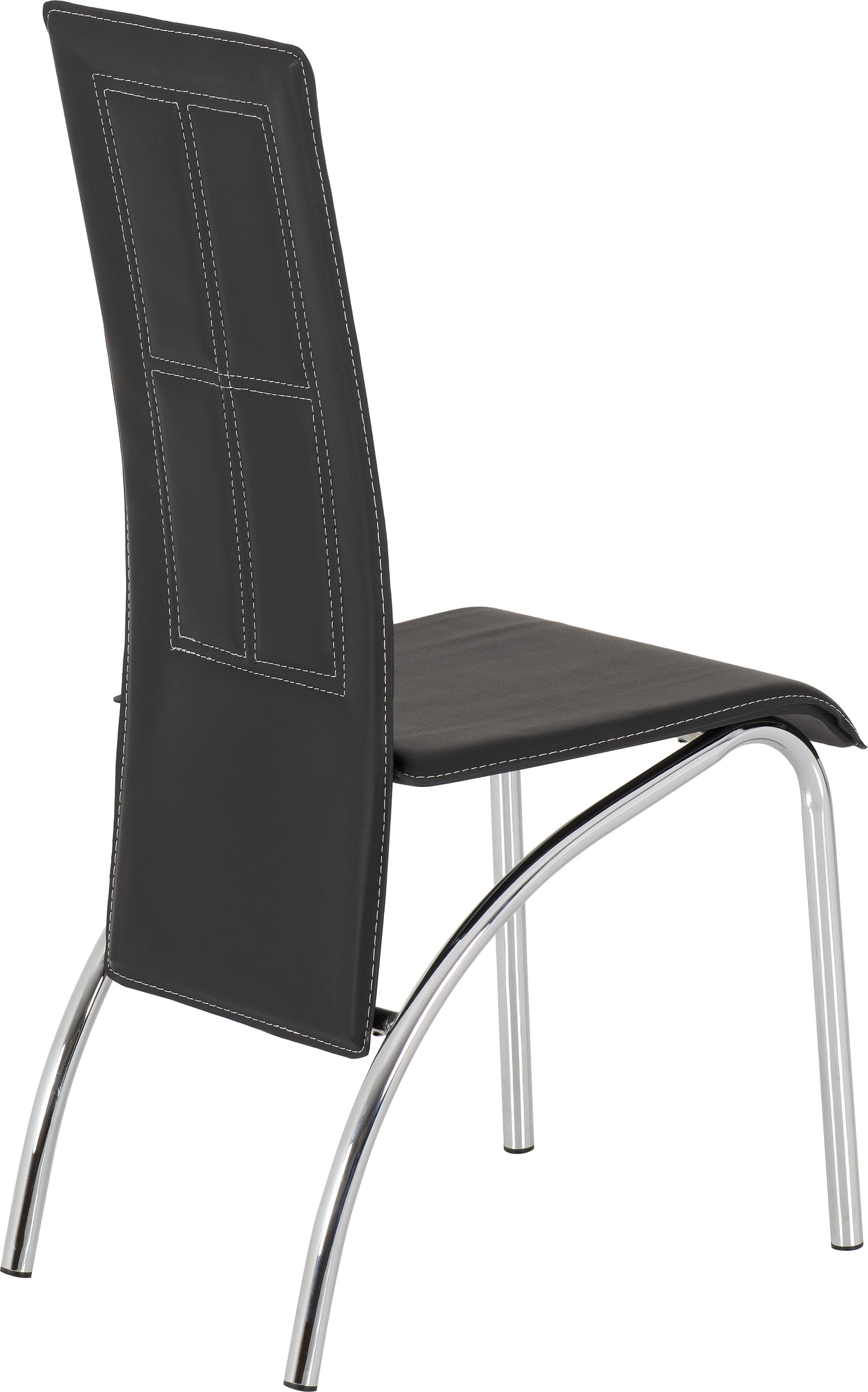 A3 CHAIR (BOX OF 2) - BLACK FAUX LEATHER/CHROME