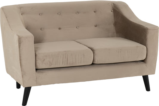 ASHLEY 2 SEATER SOFA - OYSTER VELVET FABRIC