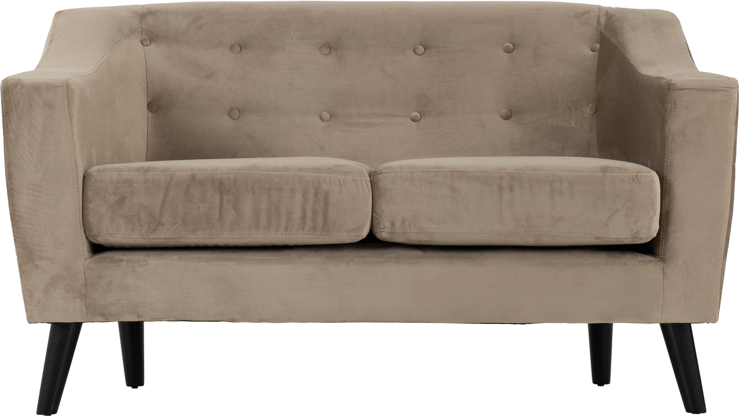 ASHLEY 2 SEATER SOFA - OYSTER VELVET FABRIC