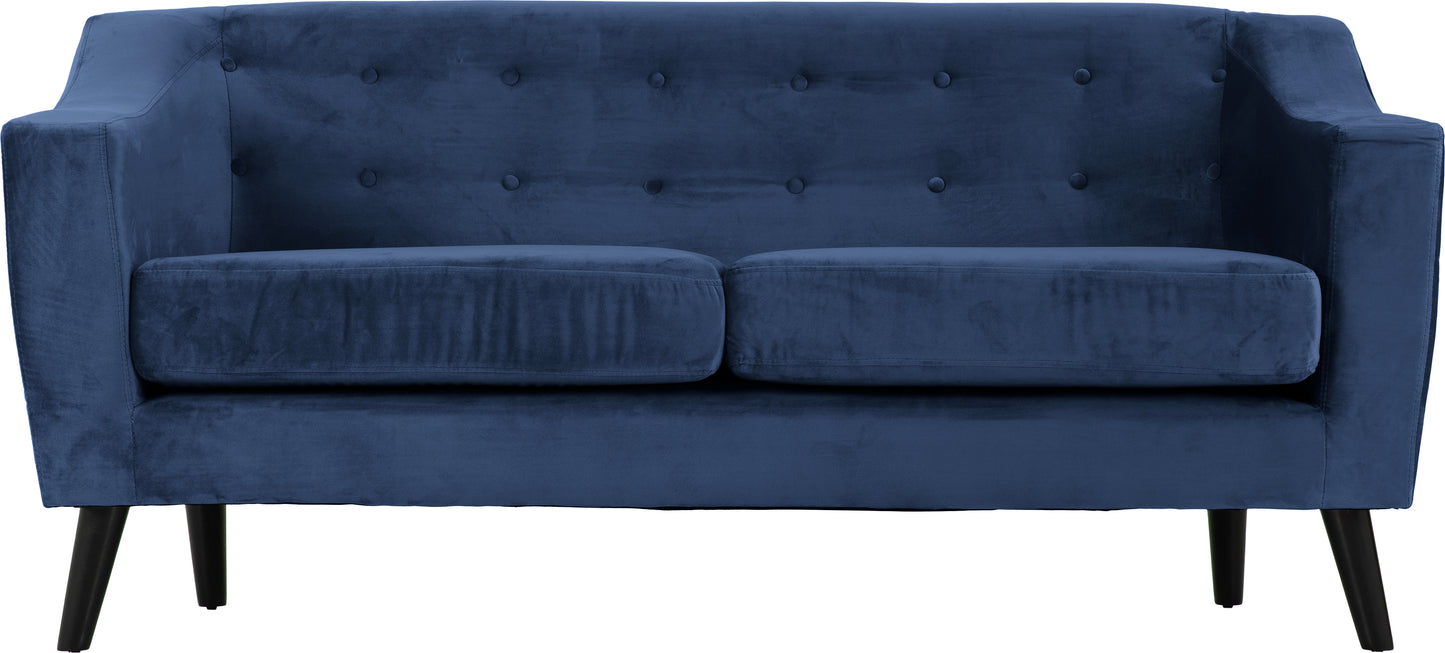 ASHLEY 3 SEATER SOFA - BLUE VELVET FABRIC