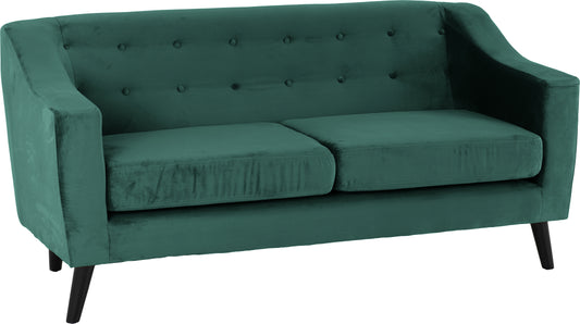 ASHLEY 3 SEATER SOFA - GREEN VELVET FABRIC