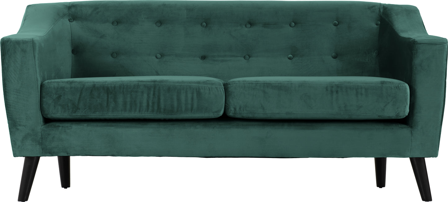 ASHLEY 3 SEATER SOFA - GREEN VELVET FABRIC