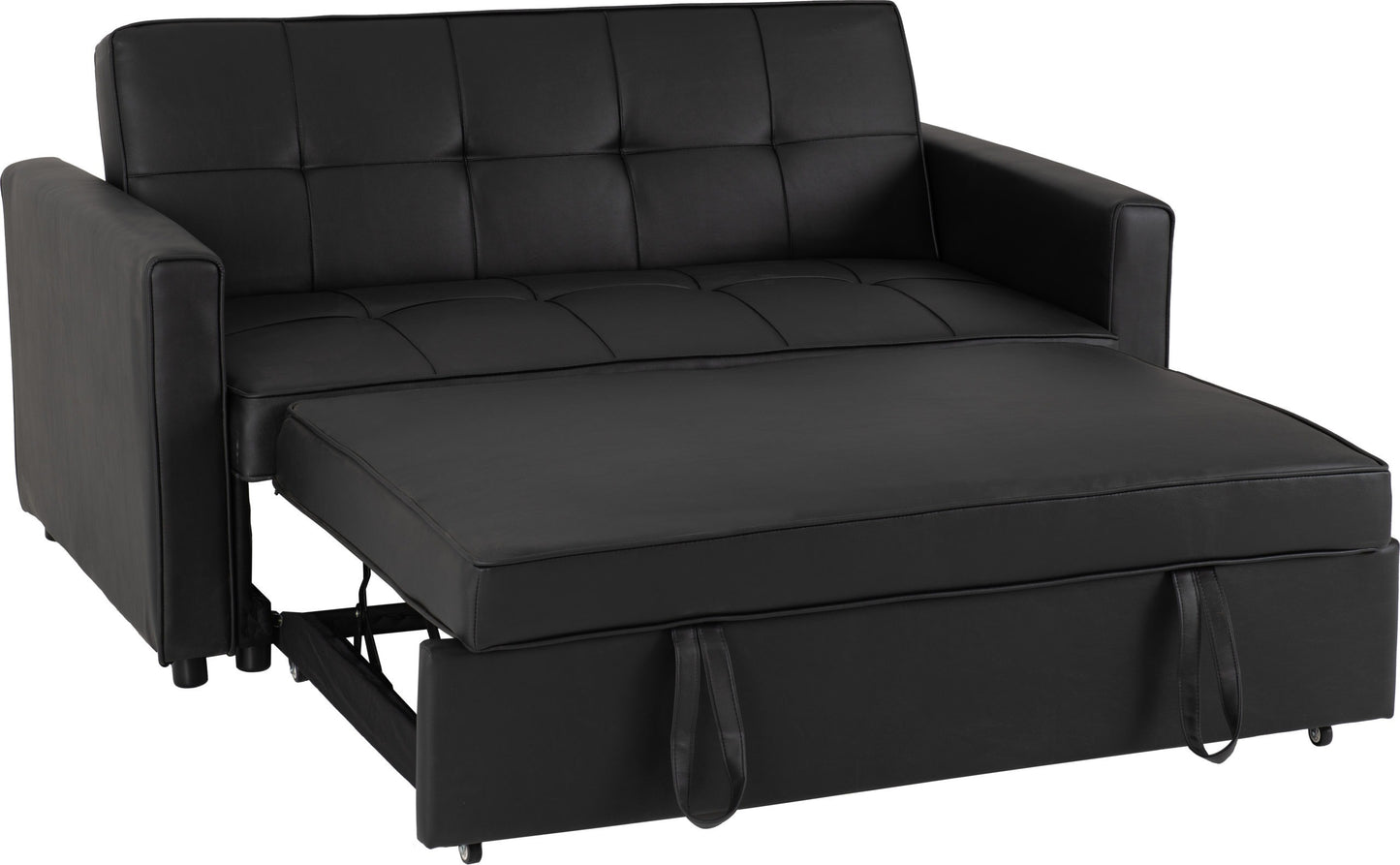 ASTORIA SOFA BED - BLACK FAUX LEATHER