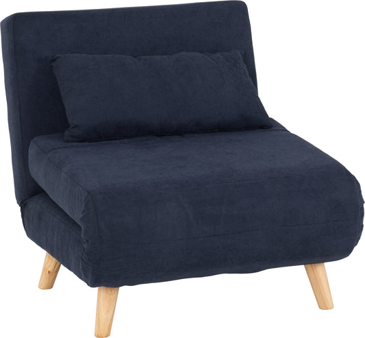 ASTORIA CHAIR BED - NAVY BLUE FABRIC