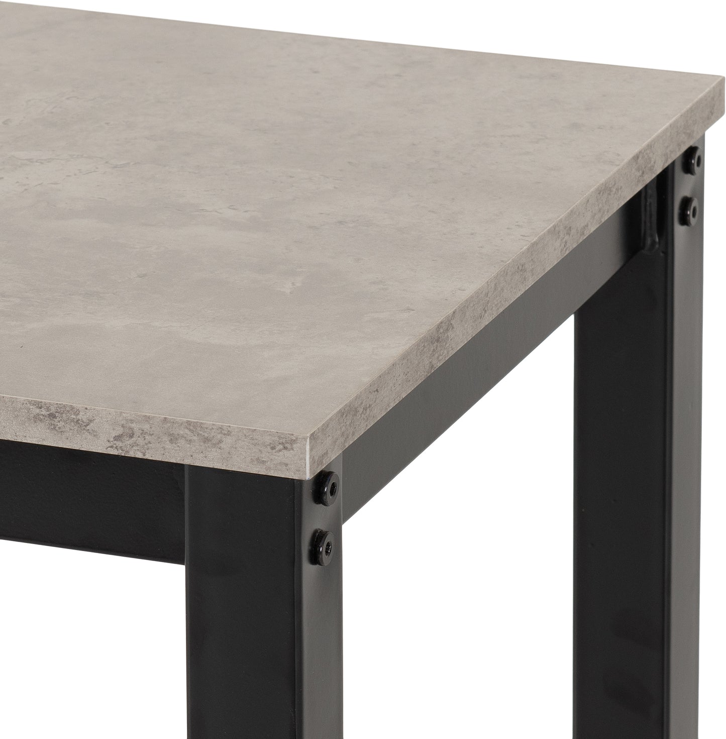 ATHENS BREAKFAST BAR SET - CONCRETE EFFECT/BLACK