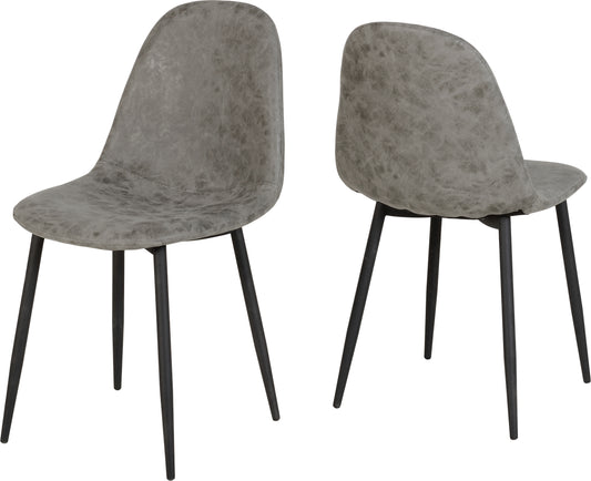 ATHENS CHAIR (BOX OF 2) - GREY FAUX LEATHER