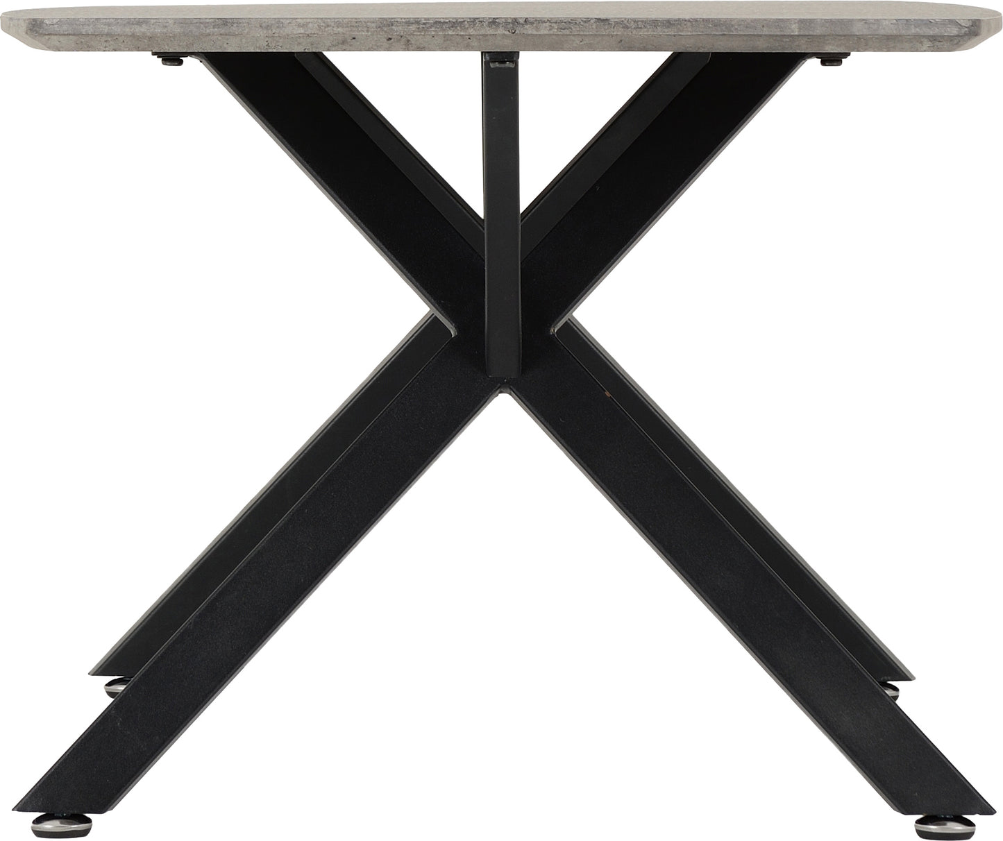 ATHENS OVAL COFFEE TABLE - CONCRETE EFFECT/BLACK