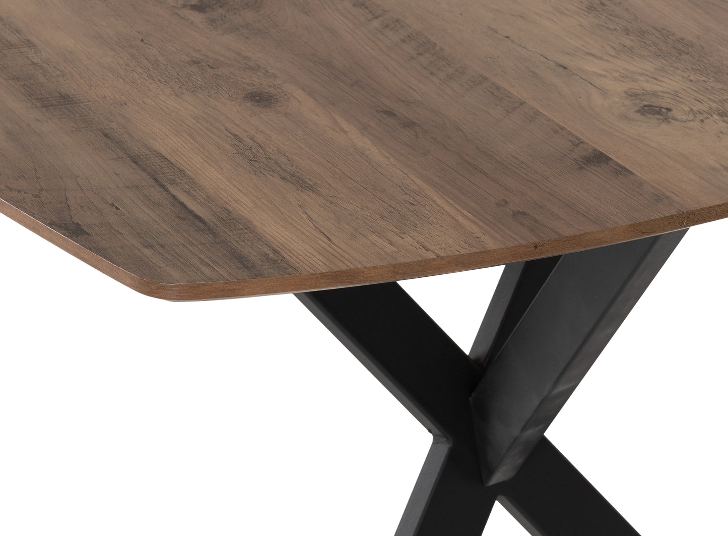 ATHENS RECTANGULAR DINING TABLE - MEDIUM OAK EFFECT/BLACK