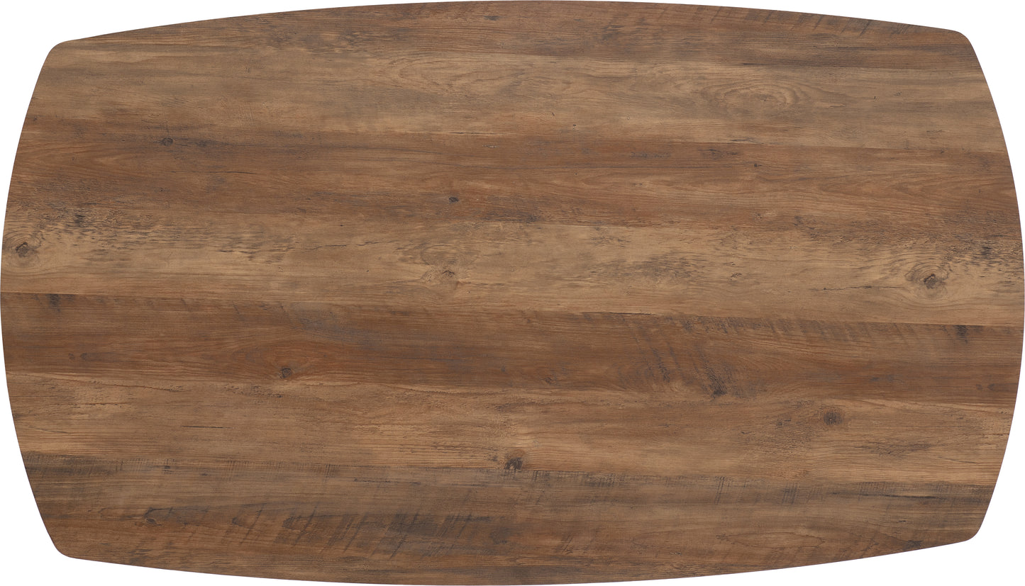 ATHENS RECTANGULAR DINING TABLE - MEDIUM OAK EFFECT/BLACK