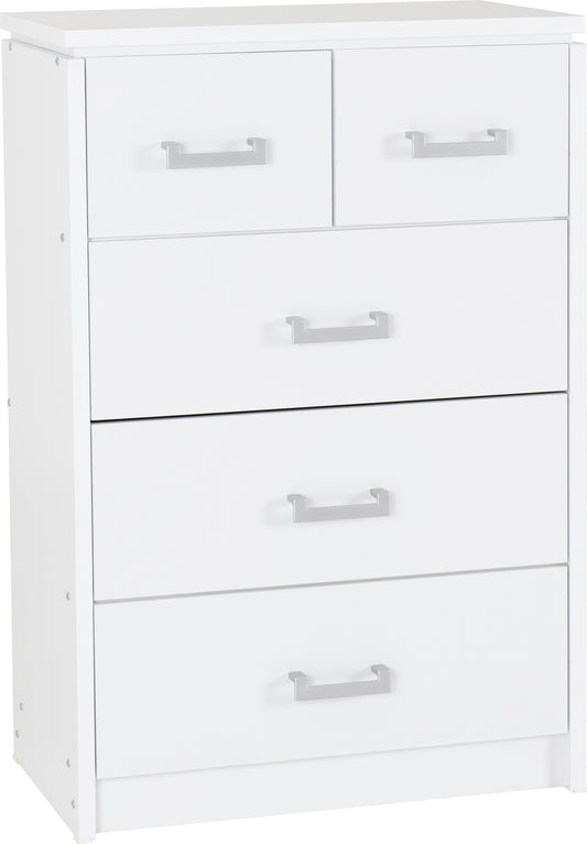 CHARLES 3+2 DRAWER CHEST - WHITE