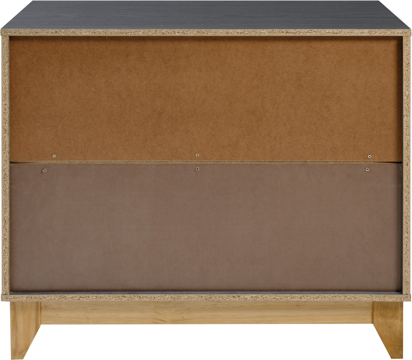 CLEVELAND 3 DRAWER CHEST  - WHITE/GREY METAL EFFECT